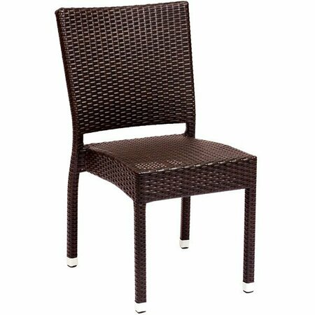 BFM SEATING Monterey Outdoor / Indoor Stackable Java Synthetic Wicker Side Chair 163PH500CJV
